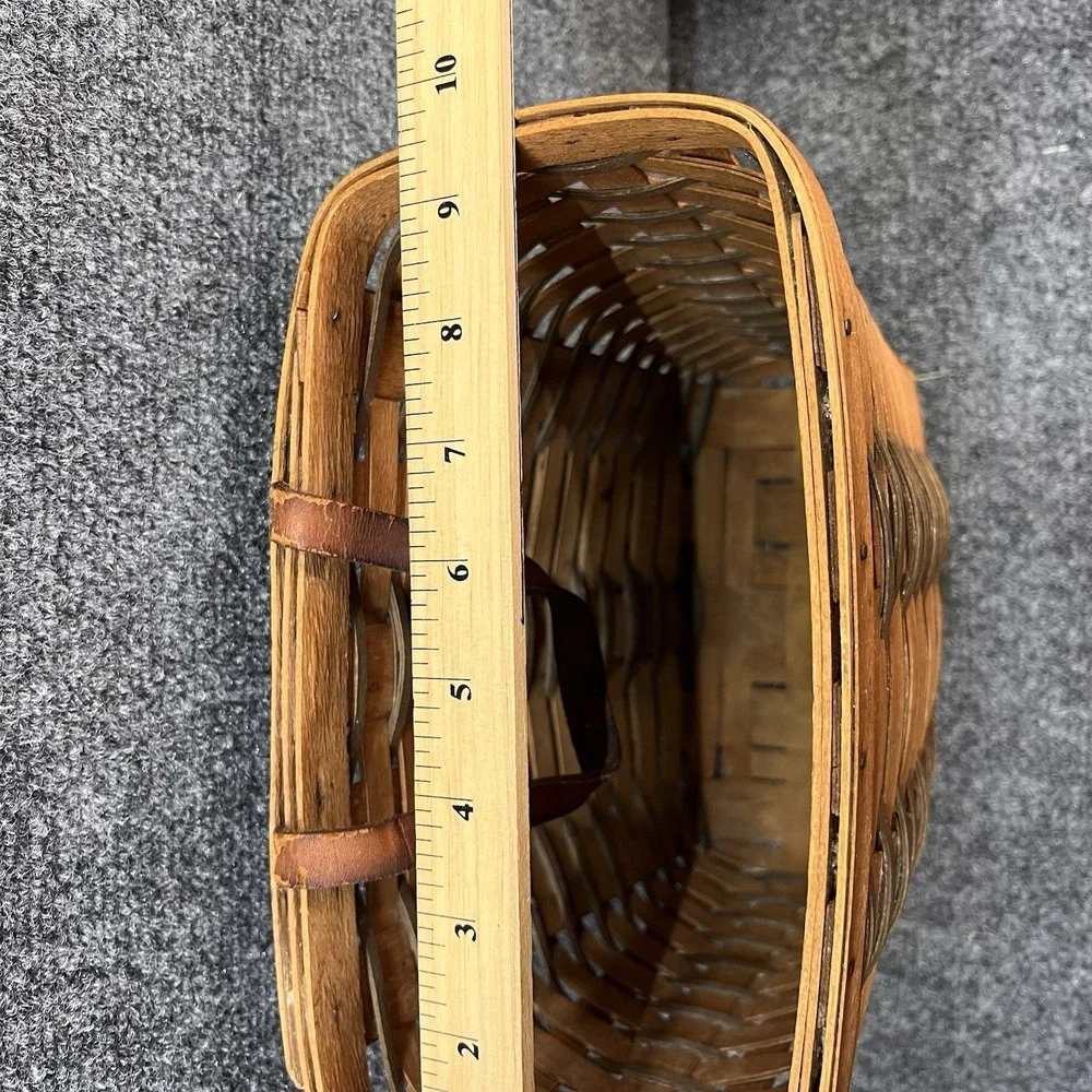 Lot Of 2- '92 Longaberger Handwoven Hanging Leather Strap/ SmallVegetable Basket